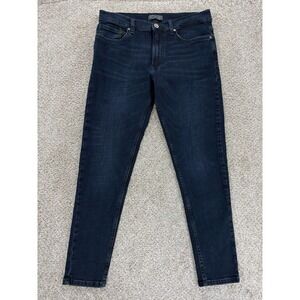 ZARA Man Indigo Skinny Jeans 32x28 Blue Dark Rinse Stretch Denim Made in Egypt